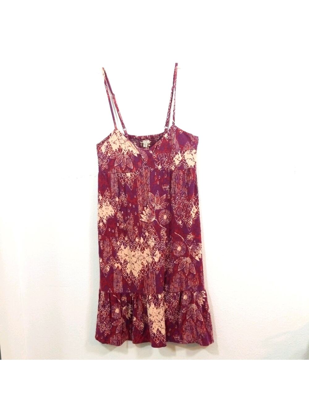 Ecote boho floral twist bust soft shift dress M